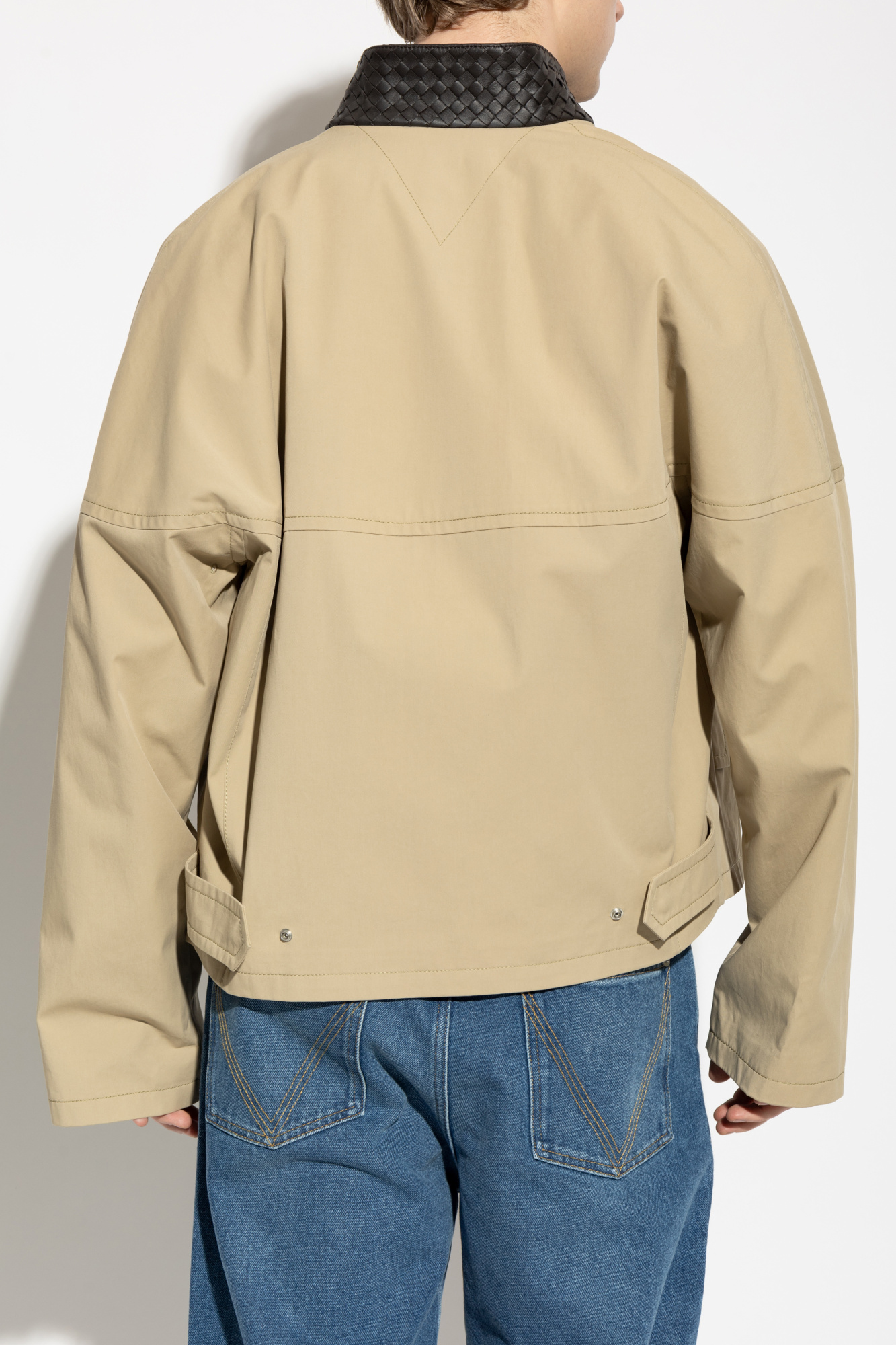 Beige Jacket with decorative stand-up collar Bottega Veneta
